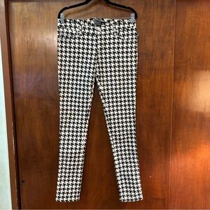 Tripp NYC Daang Goodman Houndstooth Black White Low Rise Skinny Jean size 9